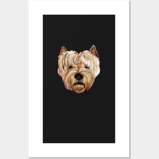 Dog, shnauzer, miniature schnauzer face drawing, puppy love Posters and Art